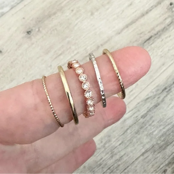 Mixed Metal Stackable Rings - Picture 5 of 6